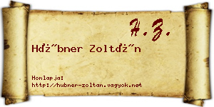 Hübner Zoltán névjegykártya